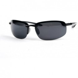 Wrap Unisex Fashion Sporty Wraparound Sunglasses P590 - Black-smoke Lens - CI11CKQQPV7 $26.91
