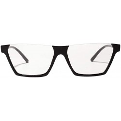 Semi-rimless Semi Rimless Sunglasses Vintage Square Clear Sunglasses for Women Men Hip Hop Sunglasses - Black-white - C618UXN...