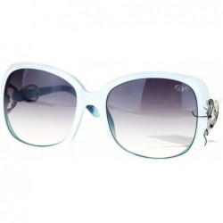Butterfly Womens Luxury Metal Ribbon Jewel Hinge Oversize Butterfly Sunglasses - White - CY11TDG8EJN $10.67