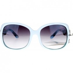 Butterfly Womens Luxury Metal Ribbon Jewel Hinge Oversize Butterfly Sunglasses - White - CY11TDG8EJN $10.67
