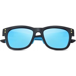 Rectangular Polarized Sports Sunglasses for Men Women Baseball Cycling Fishing Golf Durable Frame - Blue - CY18D2L44QQ $26.57