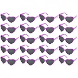 Oversized 10 Packs Neon Colors Wholesale Heart Sunglasses - 20 Packs Purple - CT18G0SKS0S $28.97