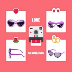 Oversized 10 Packs Neon Colors Wholesale Heart Sunglasses - 20 Packs Purple - CT18G0SKS0S $28.97