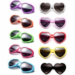 Oversized 10 Packs Neon Colors Wholesale Heart Sunglasses - 20 Packs Purple - CT18G0SKS0S $28.97