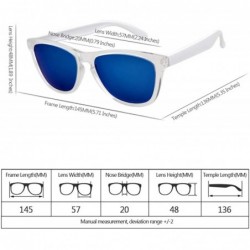 Sport Mens Womens Retro PolarizedSunglasses Classic Sports Sunglasses UV400 - Transparent-white-blue - C418ROOWZEO $10.79