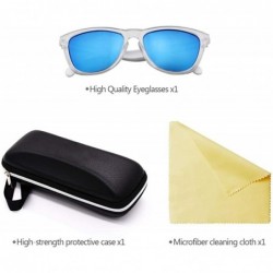 Sport Mens Womens Retro PolarizedSunglasses Classic Sports Sunglasses UV400 - Transparent-white-blue - C418ROOWZEO $10.79