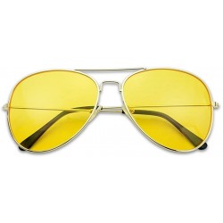 Wrap - 80's Retro Round XL Blue Blocking Aviator Bomber Sunglasses - Gold (Aviator) - CK185KM2COH $8.93