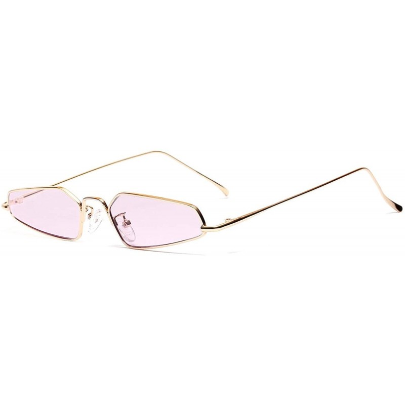 Square Vintage Narrow Sunglasses Rectangle Glasses - Purple - CG18NUUHT3Z $10.55