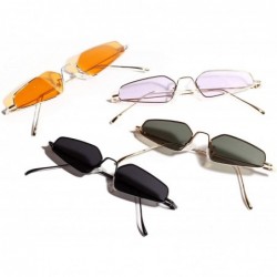 Square Vintage Narrow Sunglasses Rectangle Glasses - Purple - CG18NUUHT3Z $10.55