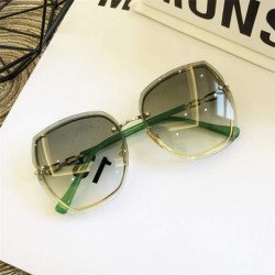 Oversized High Qulity Women RimlSquare Sunglasses Metal 2019 Shades Fashion Luxury Sexy Female Ladies Brown Eyewear - CQ199CS...