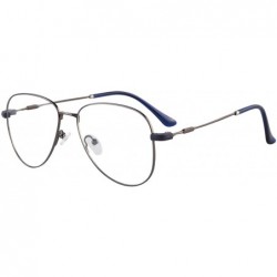Aviator Anti Blue Light Hyperopia Glasses with Polarized Clip-on Sunglasses-LH3039 - C4 Gun - CJ18UH2WKW8 $33.23