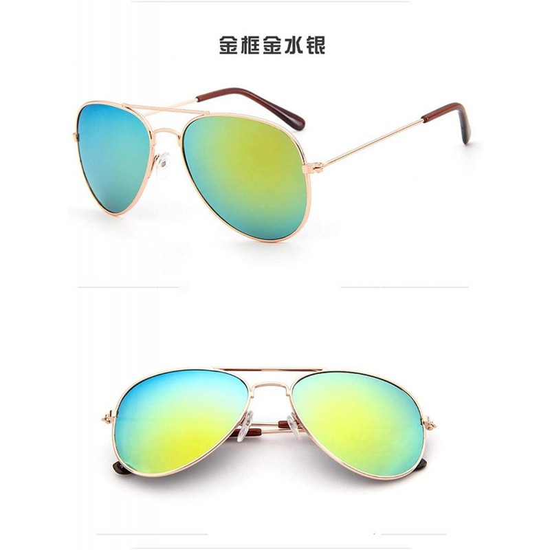 Goggle Children Goggle Girls Alloy Sunglasses Hot Fashion Boys Baby Child Classic Retro Cute Sun Glasses - Gold - CG199C646MN...