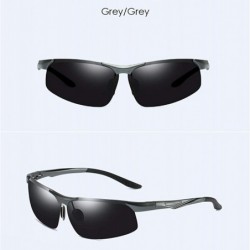 Aviator Men's Aluminum Magnesium Polarizing Sunglasses Half-frame Driving Sunglasses Outdoor Riding Sunglasses - B - CP18QCC8...