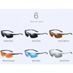 Aviator Men's Aluminum Magnesium Polarizing Sunglasses Half-frame Driving Sunglasses Outdoor Riding Sunglasses - B - CP18QCC8...