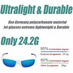 Sport Tr8116 Polarized Sports Sunglasses for Men Women Baseball Cycling Fishing Golf - White Frame With Blue Lens - C612LGNVE...