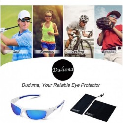 Sport Tr8116 Polarized Sports Sunglasses for Men Women Baseball Cycling Fishing Golf - White Frame With Blue Lens - C612LGNVE...