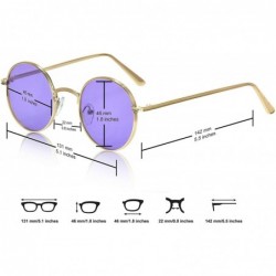 Round Round Sunglasses Hippie John Lennon Vintage Small Circle Gold Glasses - 1 Pink Lens - gold Frame - C018YC3SY43 $11.23