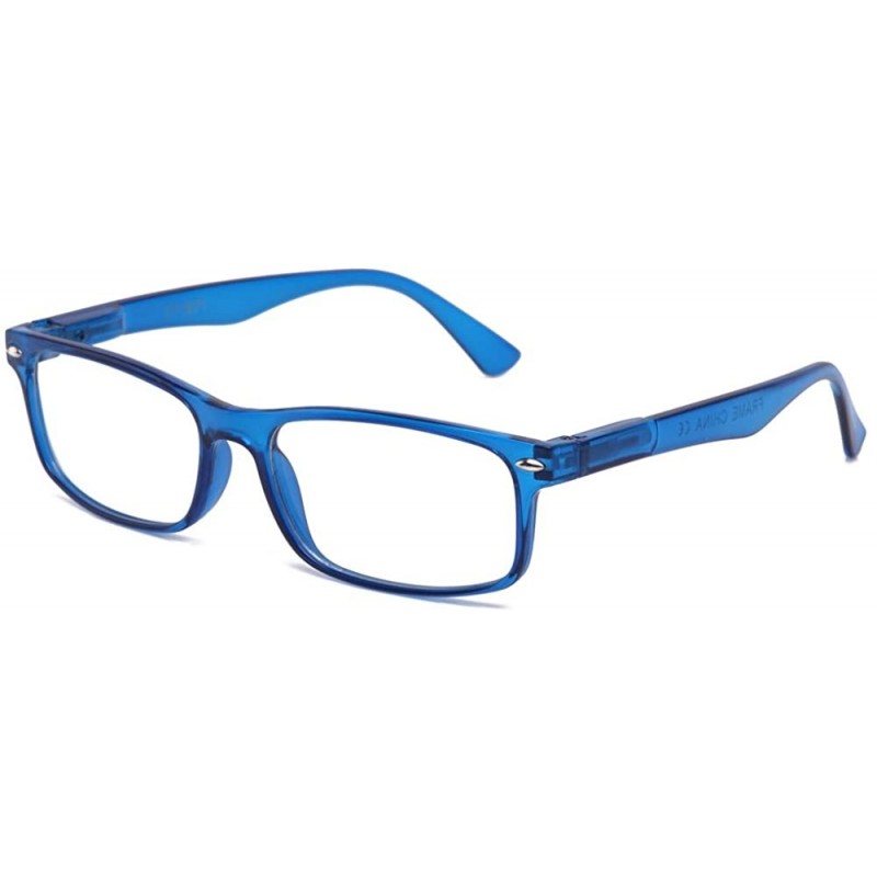Rimless Unisex Translucent Simple Design No Logo Clear Lens Glasses Squared Fashion Frames - Blue - CX11EA53HZH $9.05