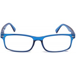 Rimless Unisex Translucent Simple Design No Logo Clear Lens Glasses Squared Fashion Frames - Blue - CX11EA53HZH $9.05