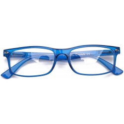 Rimless Unisex Translucent Simple Design No Logo Clear Lens Glasses Squared Fashion Frames - Blue - CX11EA53HZH $9.05