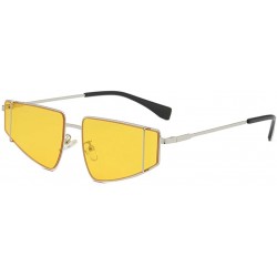 Oval Fashion Man Women Sunglasses Irregular Shape Eyeglasses Glasses Vintage Retro Style Eyewear - Yellow - CC18ST4UQQA $22.09