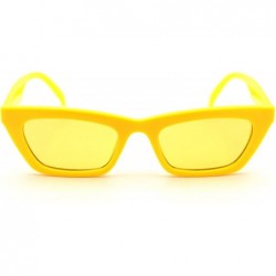 Rectangular Womens Mod Simple Pop Color Squared Cat Eye Sunglasses - Yellow - CV18WO0WXNA $8.65