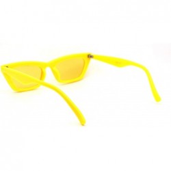 Rectangular Womens Mod Simple Pop Color Squared Cat Eye Sunglasses - Yellow - CV18WO0WXNA $8.65