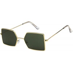Rectangular 2019 New Punk Rectangular Sunglasses Unisex Gold Black Red Flat Top Square Sun Glasses NX - Green - CM18L0L6LHZ $...