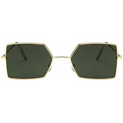 Rectangular 2019 New Punk Rectangular Sunglasses Unisex Gold Black Red Flat Top Square Sun Glasses NX - Green - CM18L0L6LHZ $...