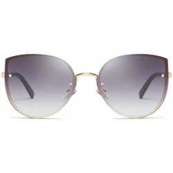 Wrap Retro Fashion Punk Stylish Irregular Shape Sunglasses With Metal Oversized Frame - F - CK196M32UUM $20.98