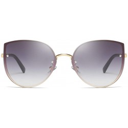 Wrap Retro Fashion Punk Stylish Irregular Shape Sunglasses With Metal Oversized Frame - F - CK196M32UUM $11.87