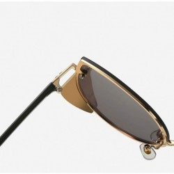 Wrap Retro Fashion Punk Stylish Irregular Shape Sunglasses With Metal Oversized Frame - F - CK196M32UUM $11.87