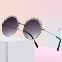 Round 2019 Festival Metal Frame Kids Sunglasses Flower Round Sun Glasses Girls Boys Baby Brand Children Oculos - Blue - CW197...