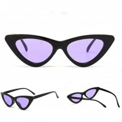 Cat Eye Women Fashion Cat Eye Shades Sunglasses Integrated UV Candy Colored Glasses UV400 Protection Glasses - Purple - CN196...