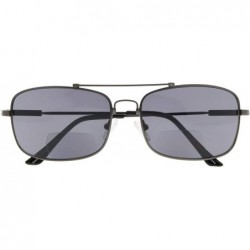 Rectangular Lightweight Flexible Bifocal Sunglasses - Gunmetal-grey-lens - CV18N6YA0LO $18.71