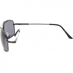 Rectangular Lightweight Flexible Bifocal Sunglasses - Gunmetal-grey-lens - CV18N6YA0LO $18.71