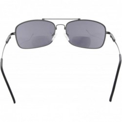 Rectangular Lightweight Flexible Bifocal Sunglasses - Gunmetal-grey-lens - CV18N6YA0LO $18.71