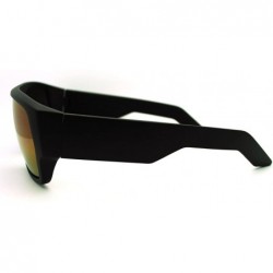 Square Mens Square Multicolor Mirror Lens Sunglasses Futuristic Sporty Shades - Black Blue - CW11H5T3MC9 $12.27