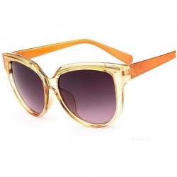 Oversized Marque De Luxe Sunglasses Oculos Sol Feminino Womens Vintage Cat Eye Black Clout Goggles Glasses - Orange - CY197A2...
