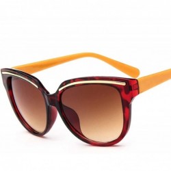 Oversized Marque De Luxe Sunglasses Oculos Sol Feminino Womens Vintage Cat Eye Black Clout Goggles Glasses - Orange - CY197A2...