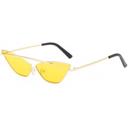 Cat Eye Polarized Sunglasses for Men Women Cat Eye Shade Street Fashion Metal Frame Women's Sunglasses - Yellow - CQ18SZMU2D0...