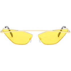 Cat Eye Polarized Sunglasses for Men Women Cat Eye Shade Street Fashion Metal Frame Women's Sunglasses - Yellow - CQ18SZMU2D0...