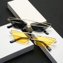 Cat Eye Polarized Sunglasses for Men Women Cat Eye Shade Street Fashion Metal Frame Women's Sunglasses - Yellow - CQ18SZMU2D0...