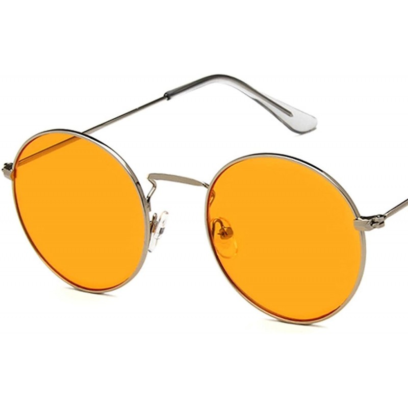 Round Classic Vintage Metal Round Frame Colorful UV400 Sun Glasses Clear Lens Plain Glasses - 8 - CK18W39KY59 $18.05