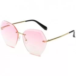 Round Sunglasses Women's Diamond Inlaid Tide Round Face Street Shot Sunscreen UV Protection Sunglasses - Pink - CD1998W636E $...