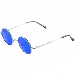 Oversized Geometric Sunglasses Flat Lens Metal Cut-Out Accent Corners Runway Fashion - Blue40 - CX18ZG7XSAH $18.45