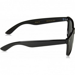 Square Premium Black Classic Horn Rimmed Square 80's Retro Sunglasses For Men Women - Glossy Black Frame / Black Lens - CX120...