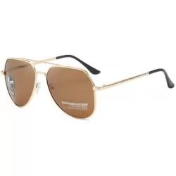 Sport Polarized Sunglasses Discoloration Driving Fishing - Golden Tea - CJ190RT6L7E $14.53