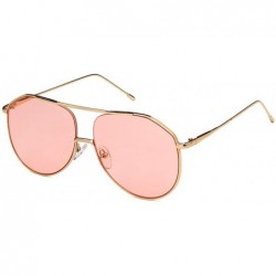 Oval Unisex Sunglasses Retro Silver Yellow Drive Holiday Oval Non-Polarized UV400 - Gold Red - CM18RI7YS4M $18.16