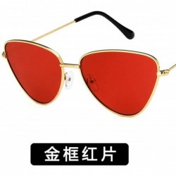 Rimless Fashion Ladies Retro Cat Eye Women Sunglasses Tinted Color Lens Metal Big Frame Popular Classic Sun Glasses - 2 - CL1...